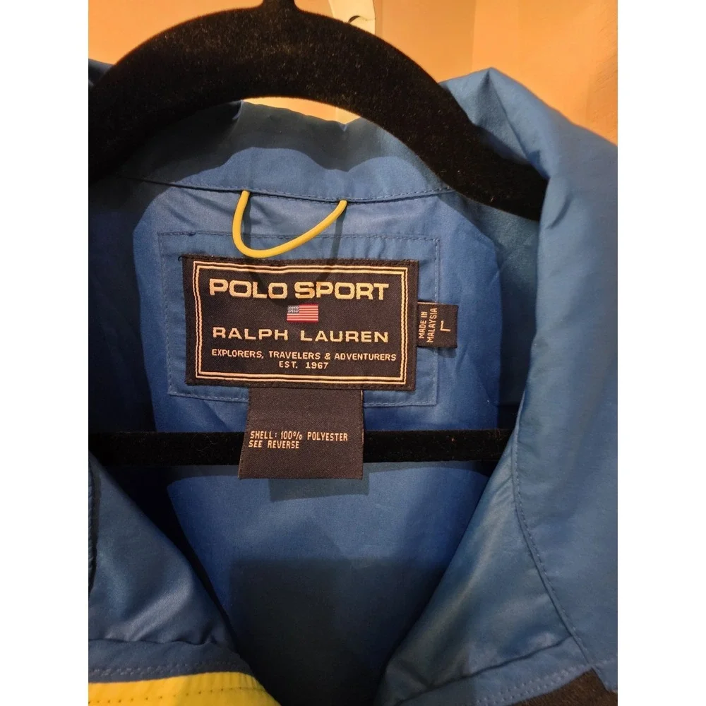 VTG Royal Blue Ralph Lauren Polo Sport Windbreaker Jacket L Preppy Nautical